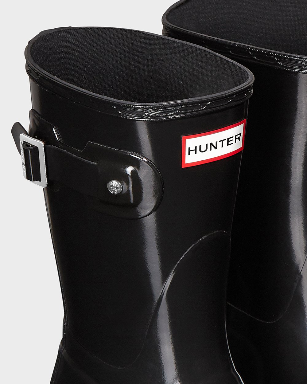 Botas De Cortas Hunter Mujer Original Gloss - Negras - Argentina 6027EWVZM